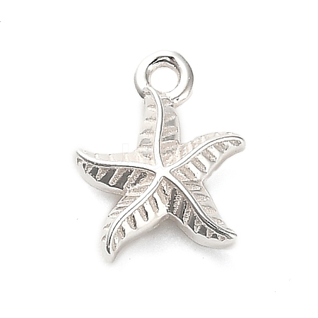 925 Sterling Silver Starfish Charms STER-U009-09S-02-1