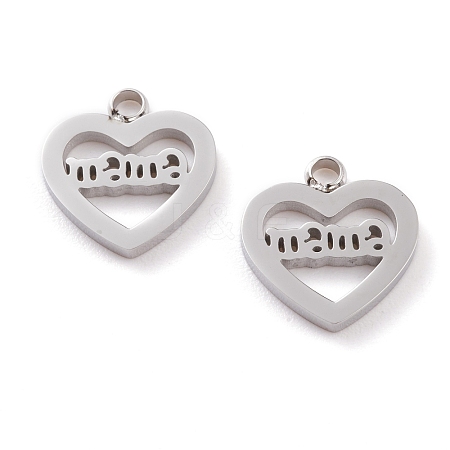 Non-Tarnish 304 Stainless Steel Charms STAS-Y002-03P-1