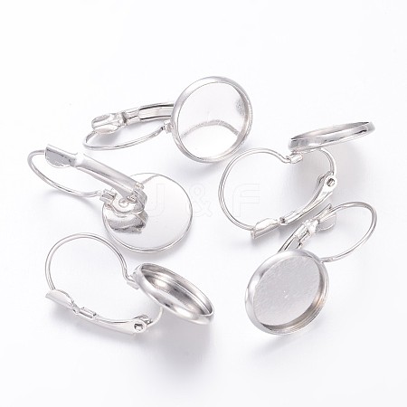 Brass Leverback Earring Findings X-KK-H023-N-NF-1