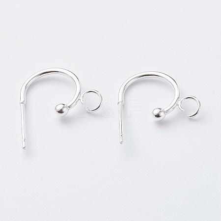 304 Stainless Steel Half Hoop Earrings X-STAS-Z028-B02-S-1