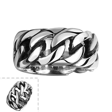 Punk Rock Style Unisex 316L Surgical Stainless Steel Curb Chain Hollow Wide Band Rings RJEW-BB06712-8-1