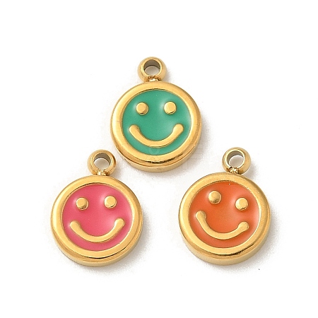 Ion Plating(IP) 304 Stainless Steel Enamel Charms STAS-G351-02G-1