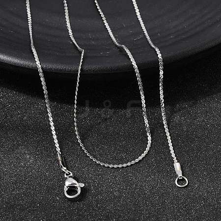 12Pcs 304 Stainless Steel Serpentine Chain Necklaces for Men Women NJEW-H093-19P-01-1