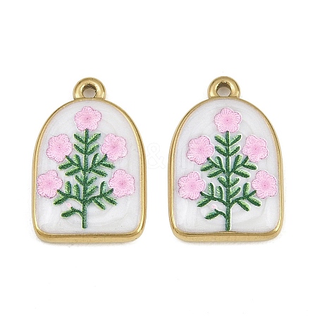 Printed 304 Stainless Steel Enamel Pendants SA-CBA1ED9-16G-01-1
