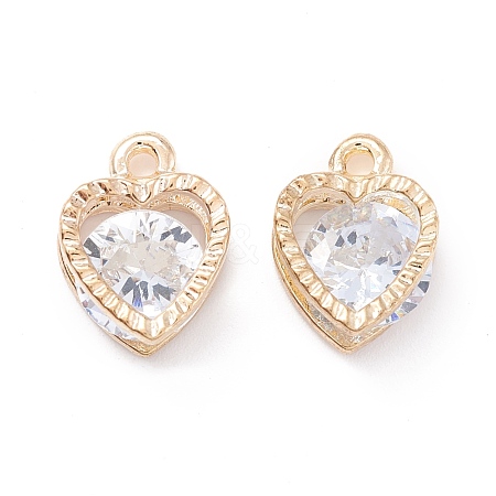 Alloy Clear Cubic Zirconia Charms ZIRC-A022-03G-1