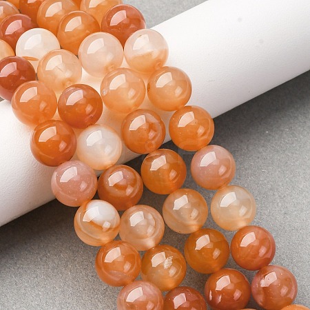 Natural Red Agate Beads Strands G-R015-B02-10mm-1
