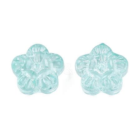 Transparent Spray Painted Glass Beads GLAA-N035-029-C01-1