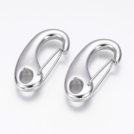 Tarnish Resistant 304 Stainless Steel Push Gate Snap Keychain Clasp Findings STAS-G143-11F-1