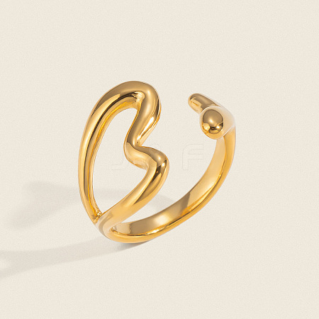 304 Stainless Steel Cuff Open Rings for Women XV0496-1-1