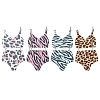 4Pcs 4 Styles Printed Acrylic Pendants MACR-FS0001-75-1