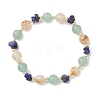 Natural Citrine & Green Aventurine & Lapis Lazuli Beads Stretch Bracelets for Women BJEW-JB13183-2
