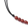 Adjustable Natural Red Jasper Round Bead Necklaces NJEW-JN05016-6