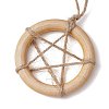 Ring with Star Wood Pendant Decoration HJEW-JM02200-4