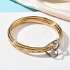 Two Tone 304 Stainless Steel Multi-strand Bangles for Women BJEW-F540-06GP-1