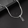 Rectangle 304 Stainless Steel Cubic Zirconia Snake Chain Pendant Necklaces FS-WGB1AC9-01-1