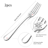 Globleland Word Pattern 304 Stainless Steel Fork AJEW-GL0001-17O-2