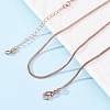 Brass Round Snake Chain Necklaces for Women NJEW-D302-15RG-1