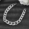 201 Stainless Steel Cuban Link Chains Bracelets for Women Men STAS-T077-19A-04P-1