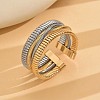 Two Tone Zinc Alloy 3-Strand Cuff Bangles WG02E92-01-3