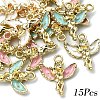 15Pcs 3 Colors Alloy Enamel Pendants ENAM-YW0004-78A-1