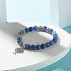 Natural Mixed Stone Round Beads Stretch Bracelet for Girl Women BJEW-JB06930-4