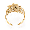 Leaf 304 Stainless Steel Cuff Ring Components STAS-T066-27G-3