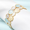 304 Stainless Steel Enamel Flat Round Open Cuff Bangles for Women SA-CBA1A30-03B-G-3