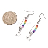 Chakra Glass Beads Dangle Earrings & Necklaces Sets SJEW-JS01364-8