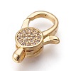 Brass Micro Pave Cubic Zirconia Lobster Claw Clasps KK-O106-28G-2