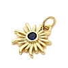 Sun Brass Micro Pave Cubic Zirconia Pendants KK-C134-11G-04-2