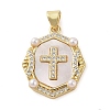 Brass Micro Pave Clear Cubic Zirconia Pendants KK-Q813-16F-G-1