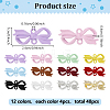 48Pcs 12 Colors Spray Painted Zinc Alloy Bowknot Connector Charms FIND-ME0003-85-2
