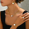 201 Stainless Steel Snake Bone Chain Bracelets & Earrings & Necklaces & Rings Sets RR0582-3
