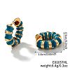 Brass Striped Enamel Bamboo Hoop Earrings YF1194-5-1