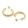 Ion Plating(IP) 304 Stainless Steel Twisted Half Hoop Stud Earrings for Women EJEW-C096-11G-2