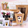 Trapezoid Paper Flower Gift Tote Bags with Plastic Visible Window ABAG-WH0045-25A-6