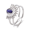 Natural White Jade & Amethyst & Lapis Lazuli & Tiger Eye 7 African Turquoise Finger Ring RJEW-JR00767-02-3