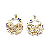 Brass Micro Pave Cubic Zirconia Pendants ZIRC-N039-219-2