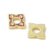 Flower Brass Enamel Beads KK-P290-11G-03-2