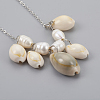 Cowrie Shell Beads Pendant Necklaces NJEW-JN02285-3