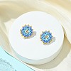 Glass Seed Bead Stud Earrings EJEW-MZ00741-02-1