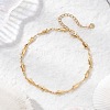304 Stainless Steel and Brass  Fish Link Chains Anklets for Women AJEW-AN00758-2