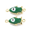 Brass Enamel Connector Charms KK-J302-07G-3