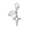 Clear Acrylic & Alloy Star & Moon & Planet Pendant Decorations X-HJEW-JM03051-4