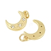 Brass Micro Pave Clear Cubic Zirconia Charms KK-D218-23G-01-2