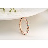 Real 18K Rose Gold Plated Eco-Friendly Alloy Czech Rhinestone Rings RJEW-AA00285-6#-RG-2