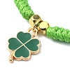 Alloy Enamel Clover Charm Bracelet BJEW-JB09850-01-3