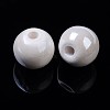 Pearlized Handmade Porcelain Round Beads X-PORC-S489-10mm-01-2