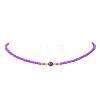 Natural & Synthetic Mixed Gemstone & Glass Seed Beaded Necklace with 304 Stainless Steel Clasp for Women NJEW-JN04420-3