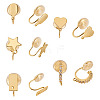 10Pcs 5 Styles Brass Micro Pave Cubic Zirconia Clip-on Findings EJEW-TA0001-66B-1